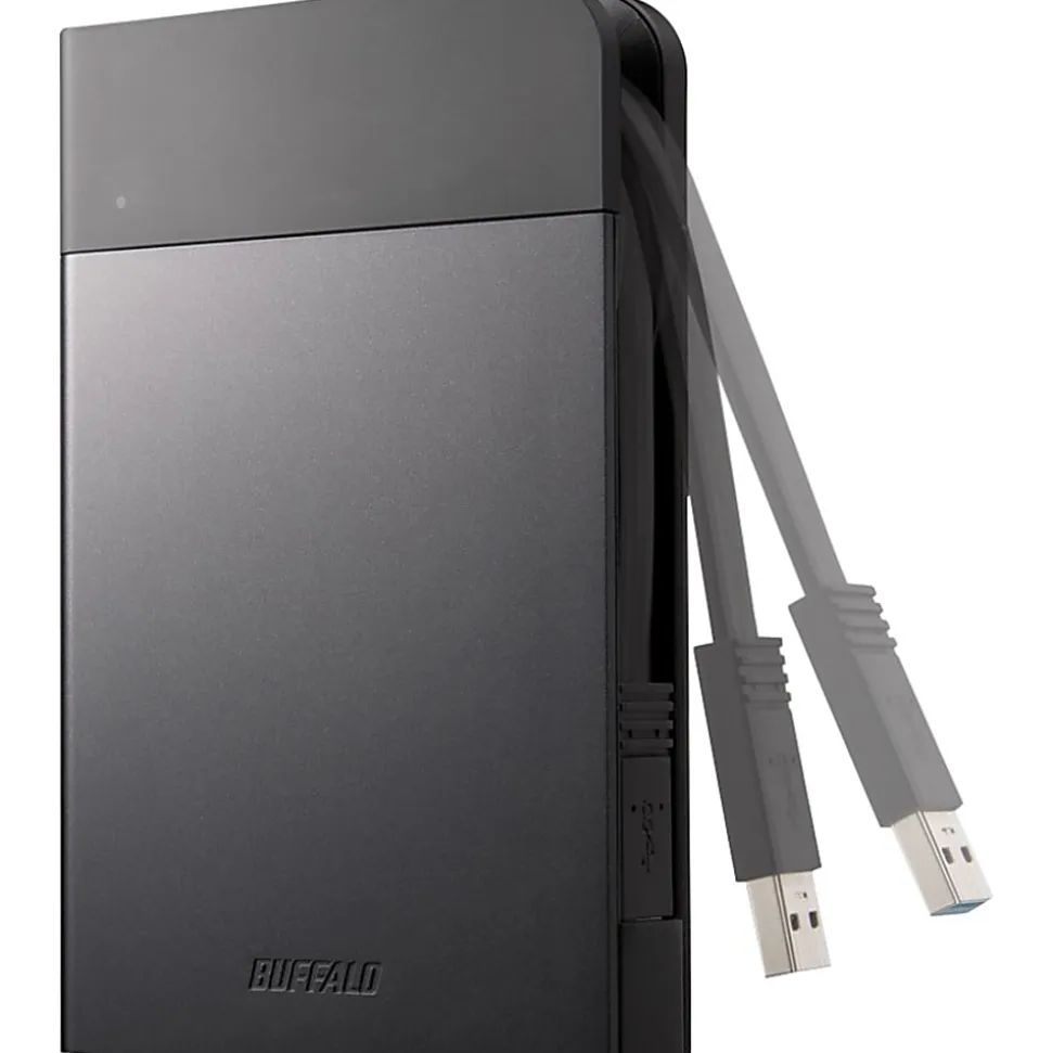 BUFFALO MiniStation Extreme NFC USB 3.0 1 TB Rugged Portable Hard Drive (HD-PZN1.0U3B) - 2.5" SATA - Integrated USB 3.0 Cable - HDPZN10U3B