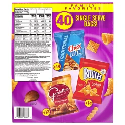 Bugles, Chex Mix and Gardetto Variety Pack Snack Mix, 40 Bags Per Pack