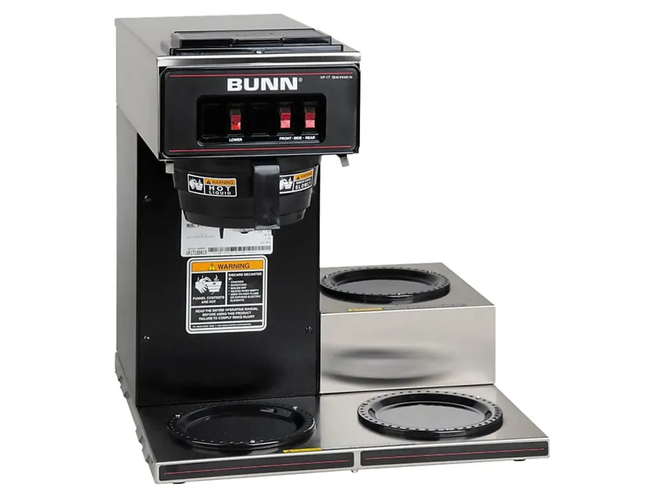 BUNN 12-Cup Low-Profile Pourover Coffee Brewer With 3 Warmers, Stainless Steel