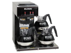BUNN 12-Cup Low-Profile Pourover Coffee Brewer With 3 Warmers, Stainless Steel