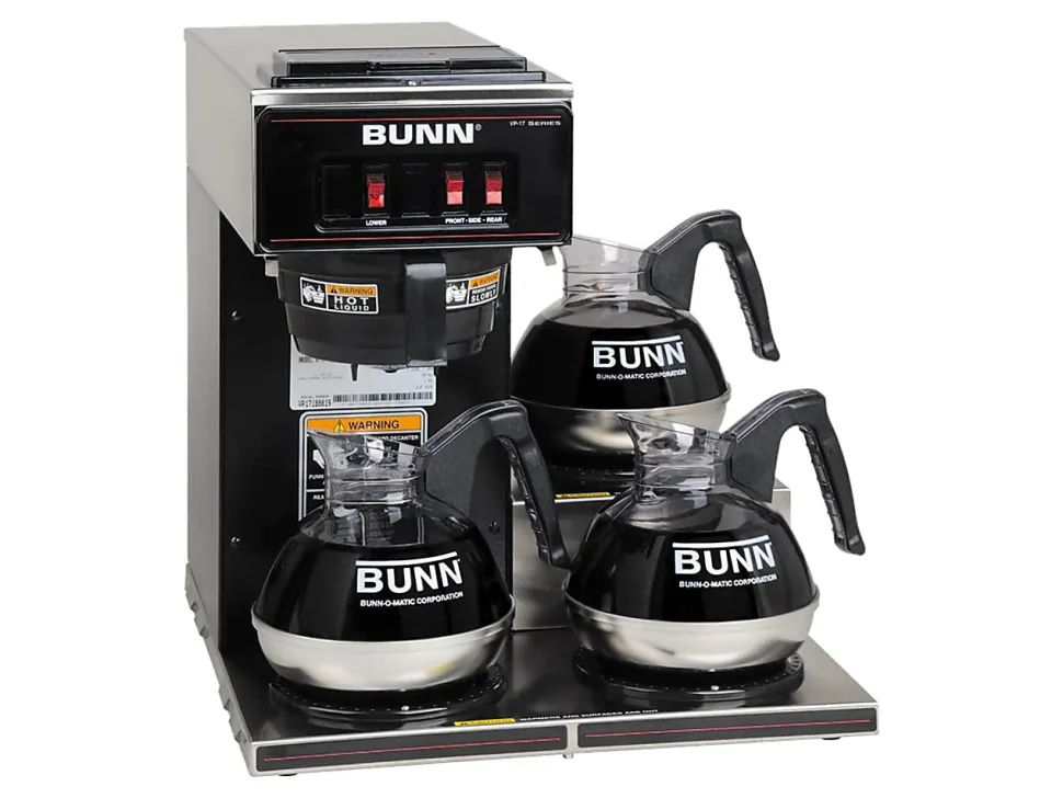 BUNN 12-Cup Low-Profile Pourover Coffee Brewer With 3 Warmers, Stainless Steel