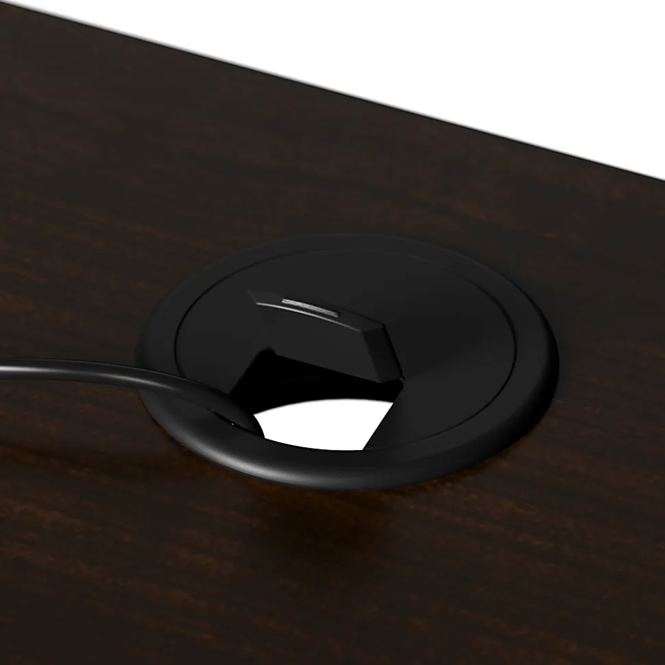 Bush Business Furniture Arrive 72"W L Shaped Reception Desk with Shelf and Mobile File Cabinet, Mocha Cherry, Standard Delivery