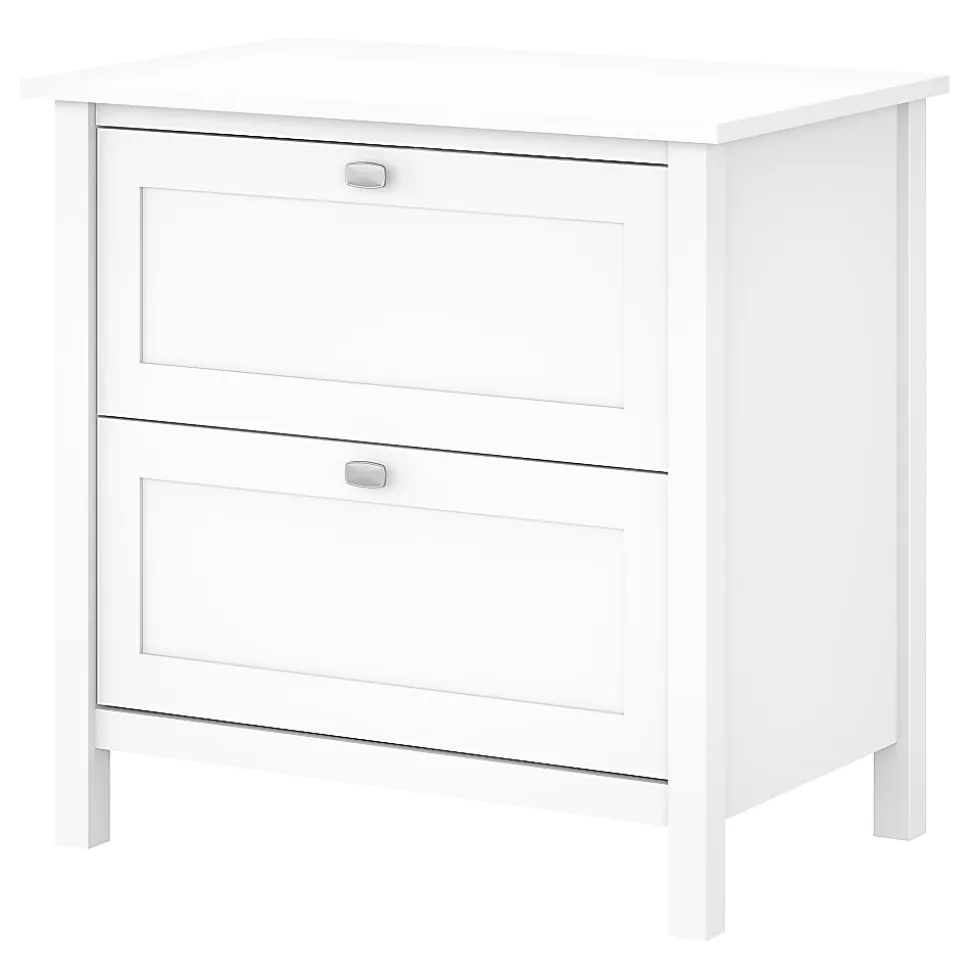 Bush Business Furniture Broadview 30"W x 19-3/4"D Lateral 2-Drawer File Cabinet, Pure White, Standard Delivery