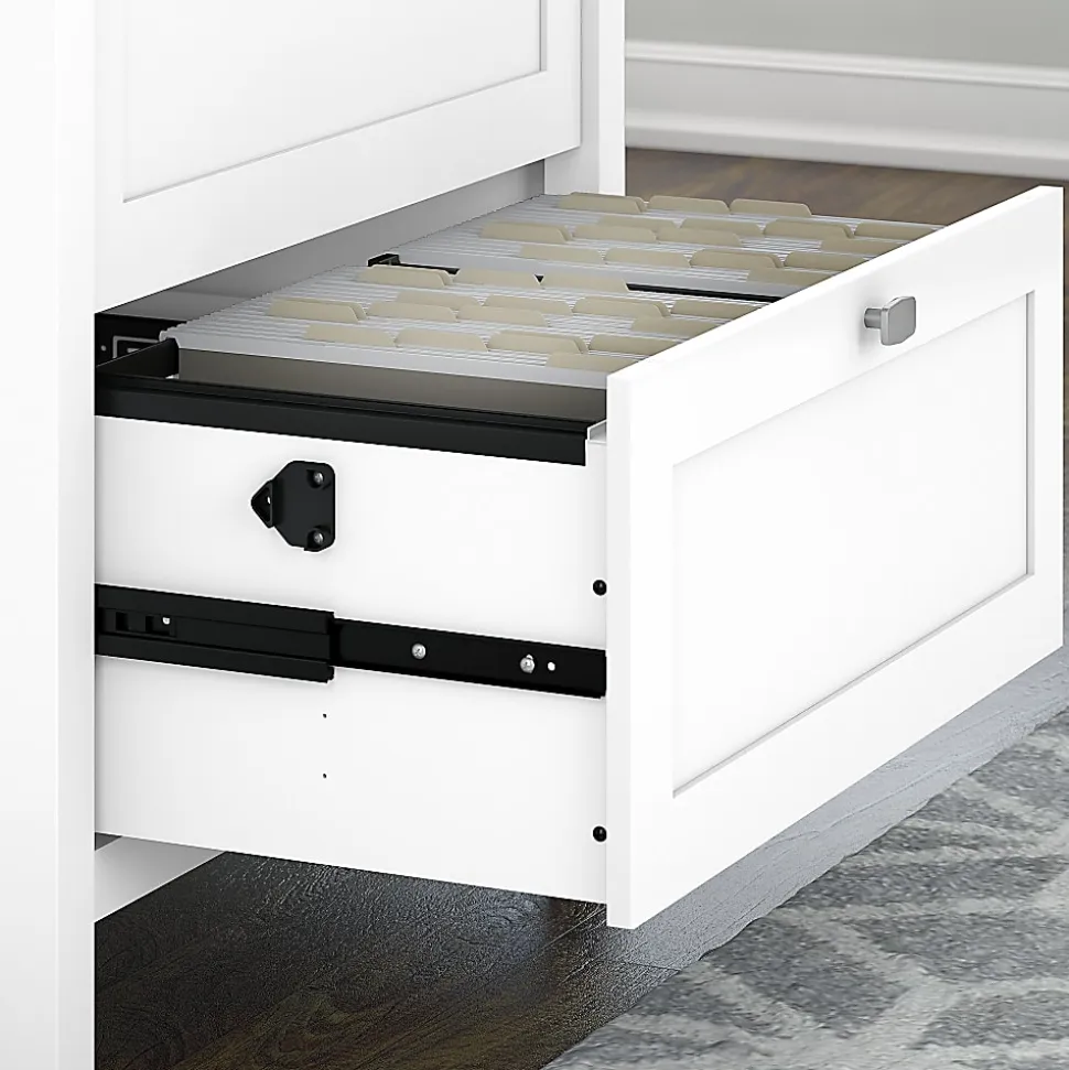 Bush Business Furniture Broadview 30"W x 19-3/4"D Lateral 2-Drawer File Cabinet, Pure White, Standard Delivery
