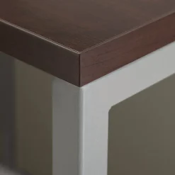 Bush Business Furniture Easy Office 60W 2-Person Straight Desk Open Office, Mocha Cherry, Standard Delivery
