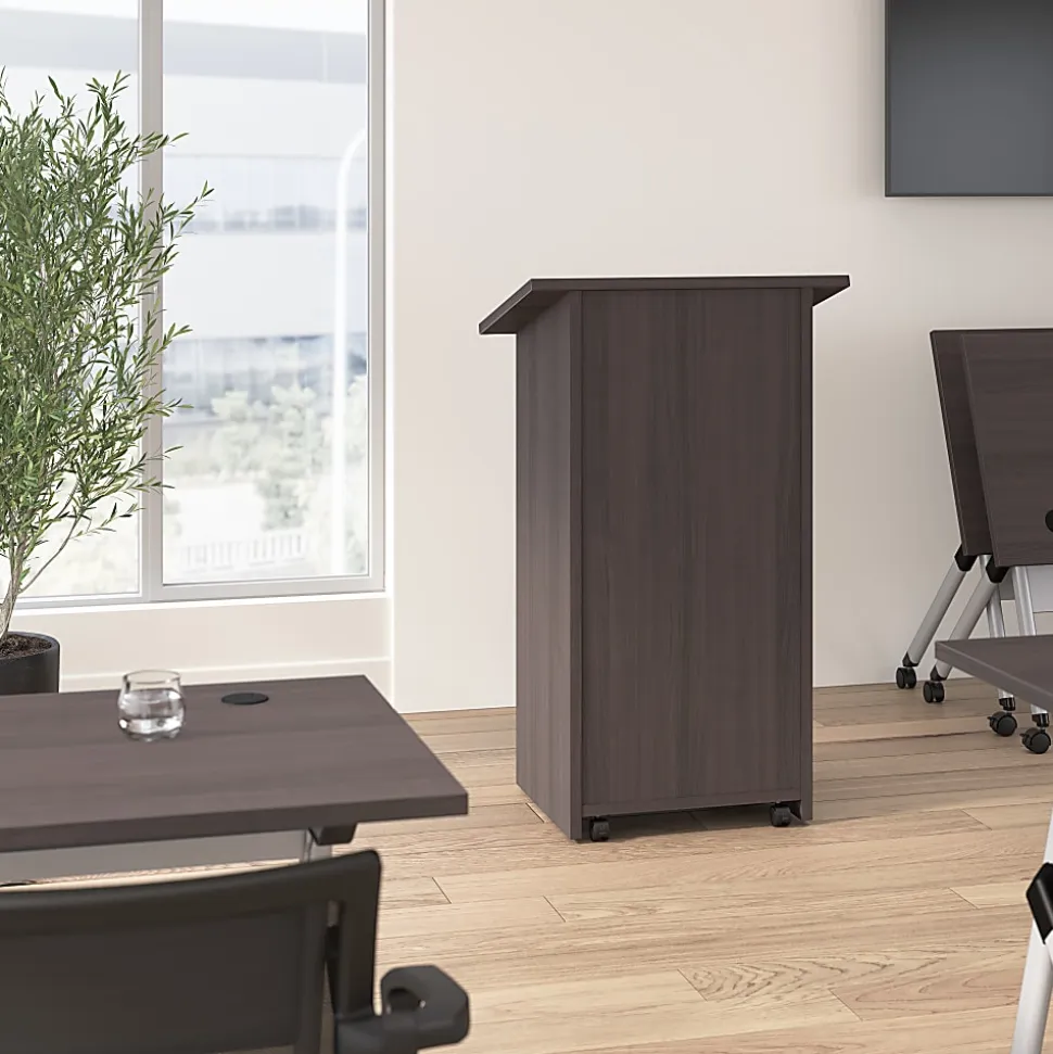 Bush Business Furniture Envision Stand Up Lectern, 29"W x 48"H, Storm Gray, Standard Delivery