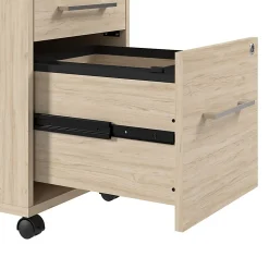 Bush Business Furniture Hustle Office Storage Cabinet With Wheels, Natural Elm, Standard Delivery