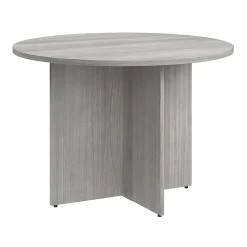 Bush Business Furniture 42-inch Round Conference Table with Wood Base, Platinum Gray, Standard Delivery