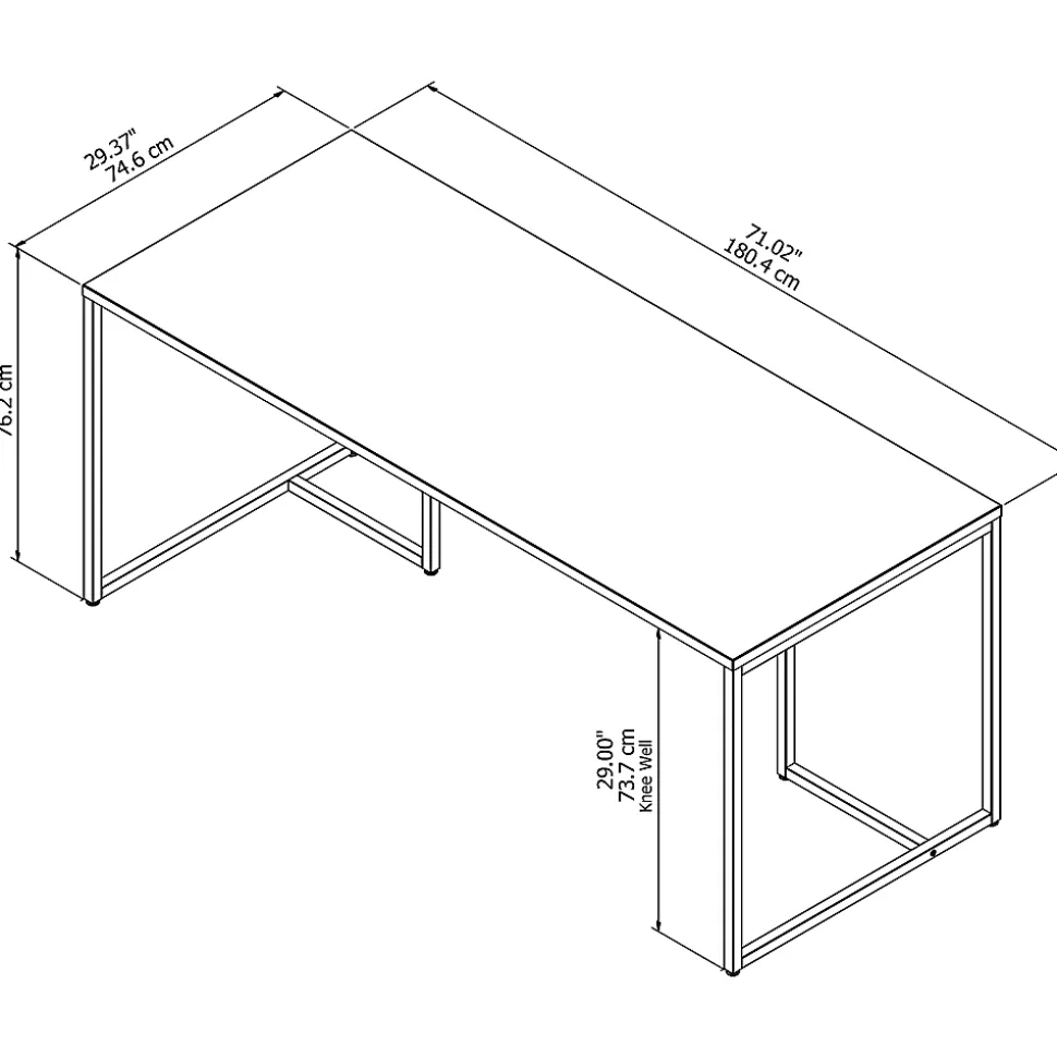 Bush Business Furniture Method Table 72"W Computer Desk, White, Standard Delivery