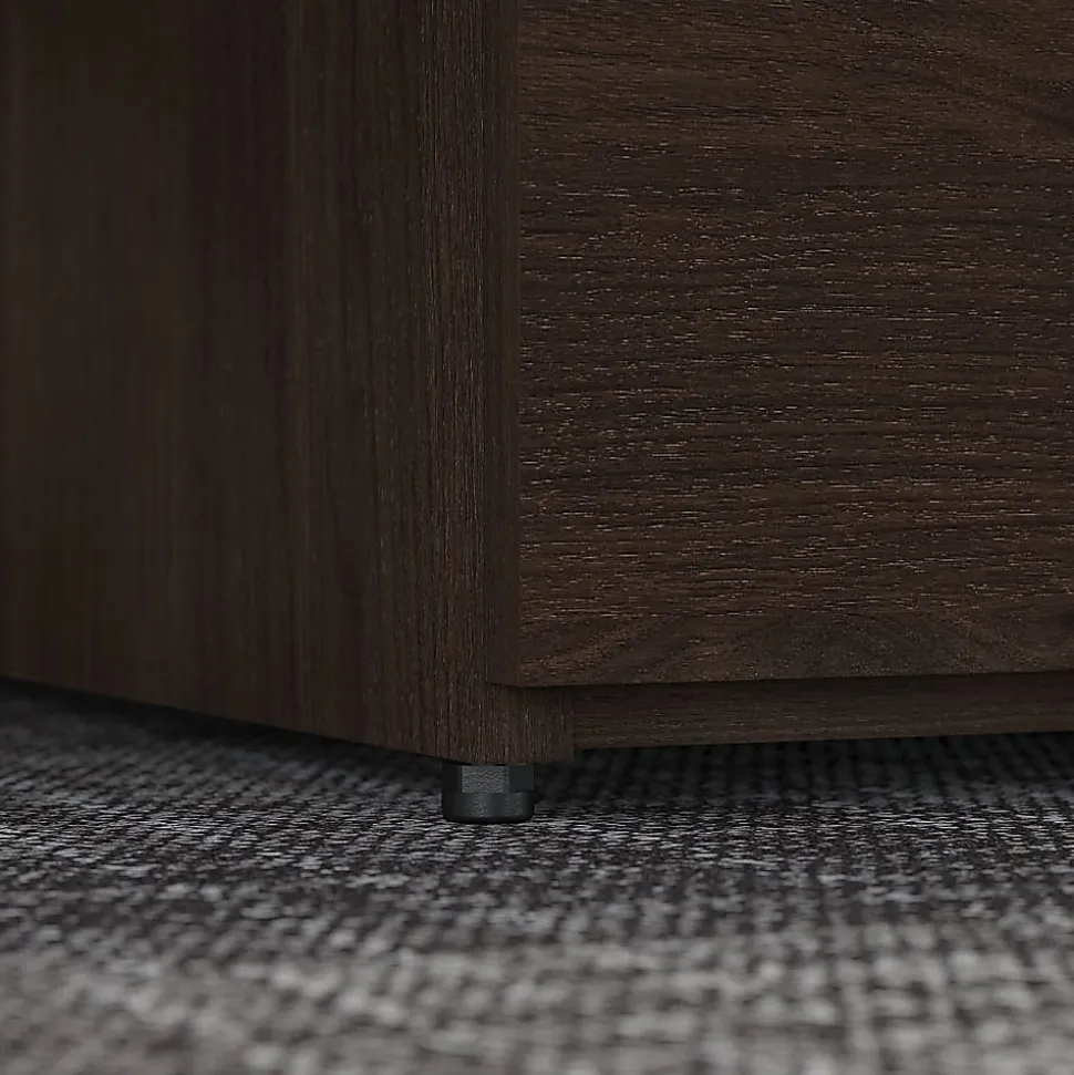 Bush Business Furniture Office 500 Low Storage Cabinet With Drawers And Shelves, Black Walnut, Standard Delivery