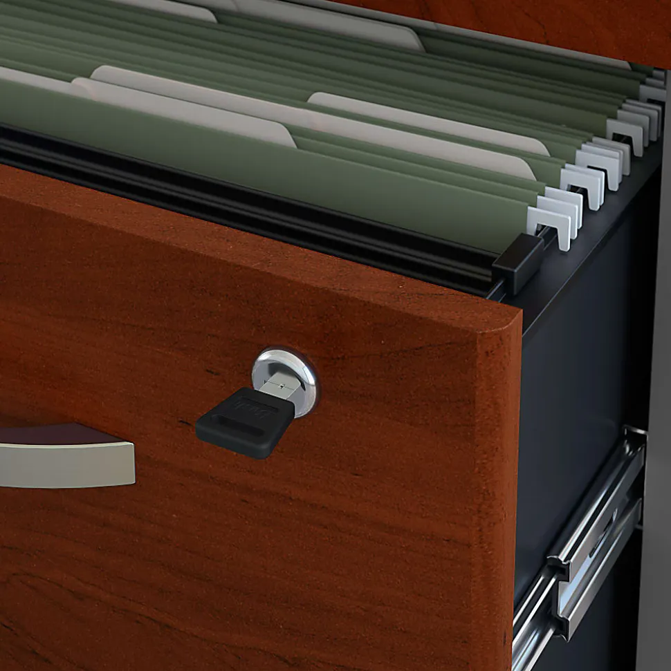 Bush Business Furniture Series C Components 2 Drawer Mobile File Cabinet, Hansen Cherry/Graphite Gray, Standard Delivery (Assembly Required)