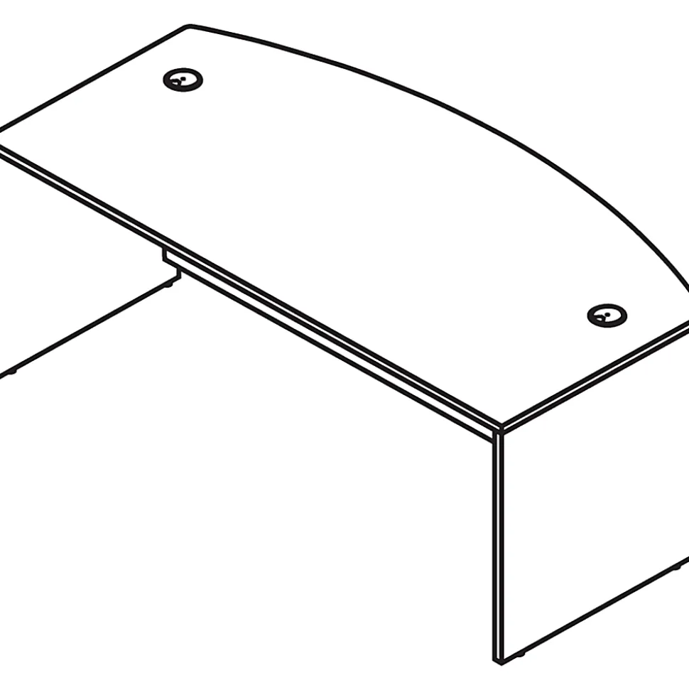 Bush Business Furniture Series C Components Bow Front Desk, 72"W x 36"D, Hansen Cherry/Graphite Gray, Standard Delivery