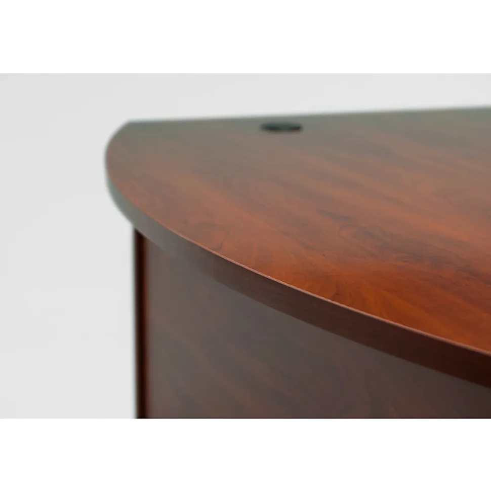 Bush Business Furniture Series C Components Bow Front Desk, 72"W x 36"D, Hansen Cherry/Graphite Gray, Standard Delivery