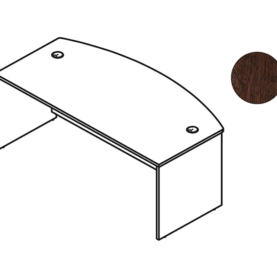 Bush Business Furniture Series C Components 72"W Bow-Front Computer Desk, Mocha Cherry, Standard Delivery