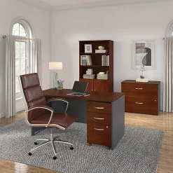 Bush Business Furniture Series C Components 60"W Office Computer Desk, Hansen Cherry, Standard Delivery