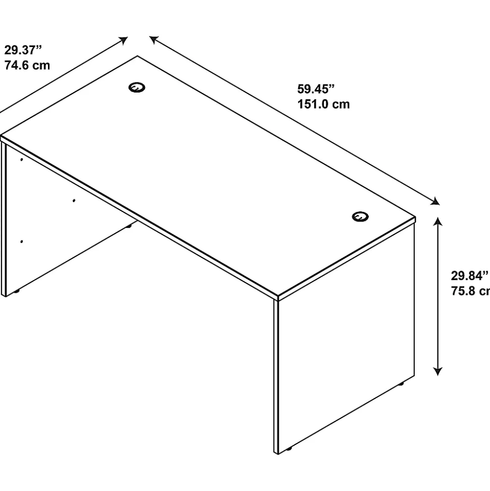 Bush Business Furniture Series C Components 60"W Office Computer Desk, Hansen Cherry, Standard Delivery
