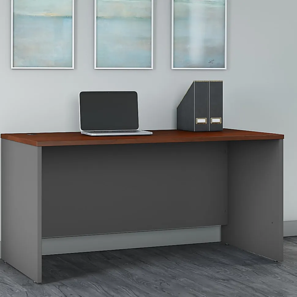 Bush Business Furniture Series C Components 60"W Office Computer Desk, Hansen Cherry, Standard Delivery