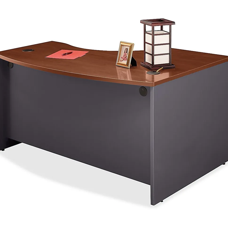 Bush Business Furniture Series C Components 60"W L-Shaped Left-Handed Corner Desk, Hansen Cherry, Standard Delivery