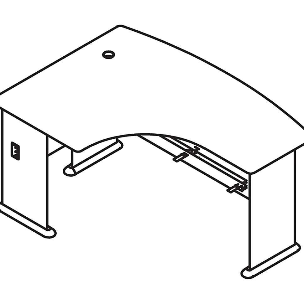 Bush Business Furniture Series C Components 60"W L-Shaped Left-Handed Corner Desk, Hansen Cherry, Standard Delivery