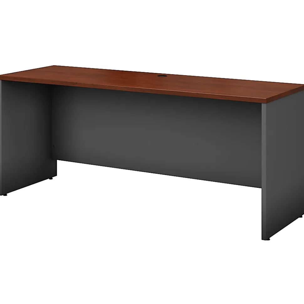 Bush Business Furniture Series C Components Credenza Desk 72"W x 24"D, Hansen Cherry/Graphite Gray, Standard Delivery