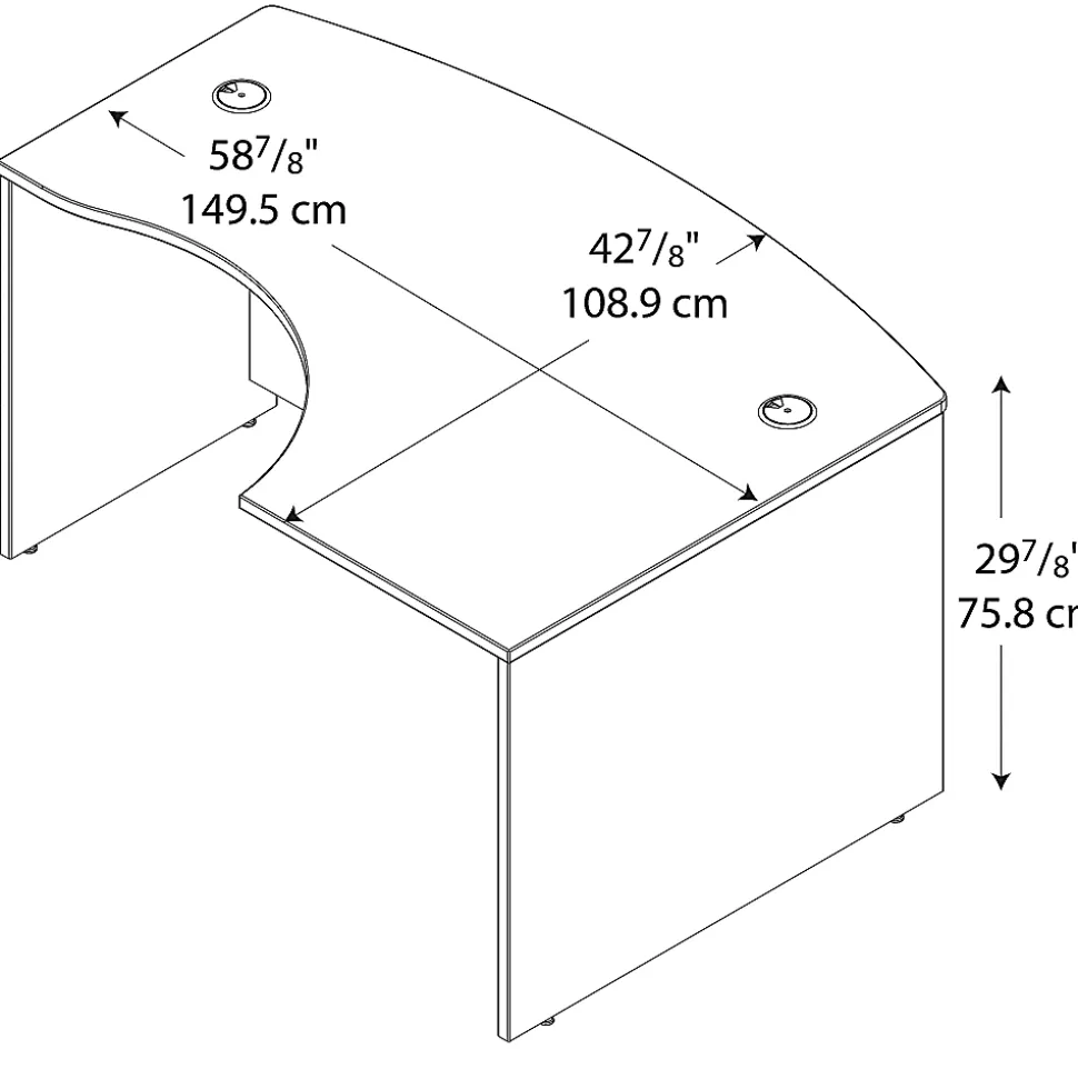 Bush Business Furniture Series C Components 60"W L-Shaped Right-Handed Corner Desk, Hansen Cherry, Standard Delivery