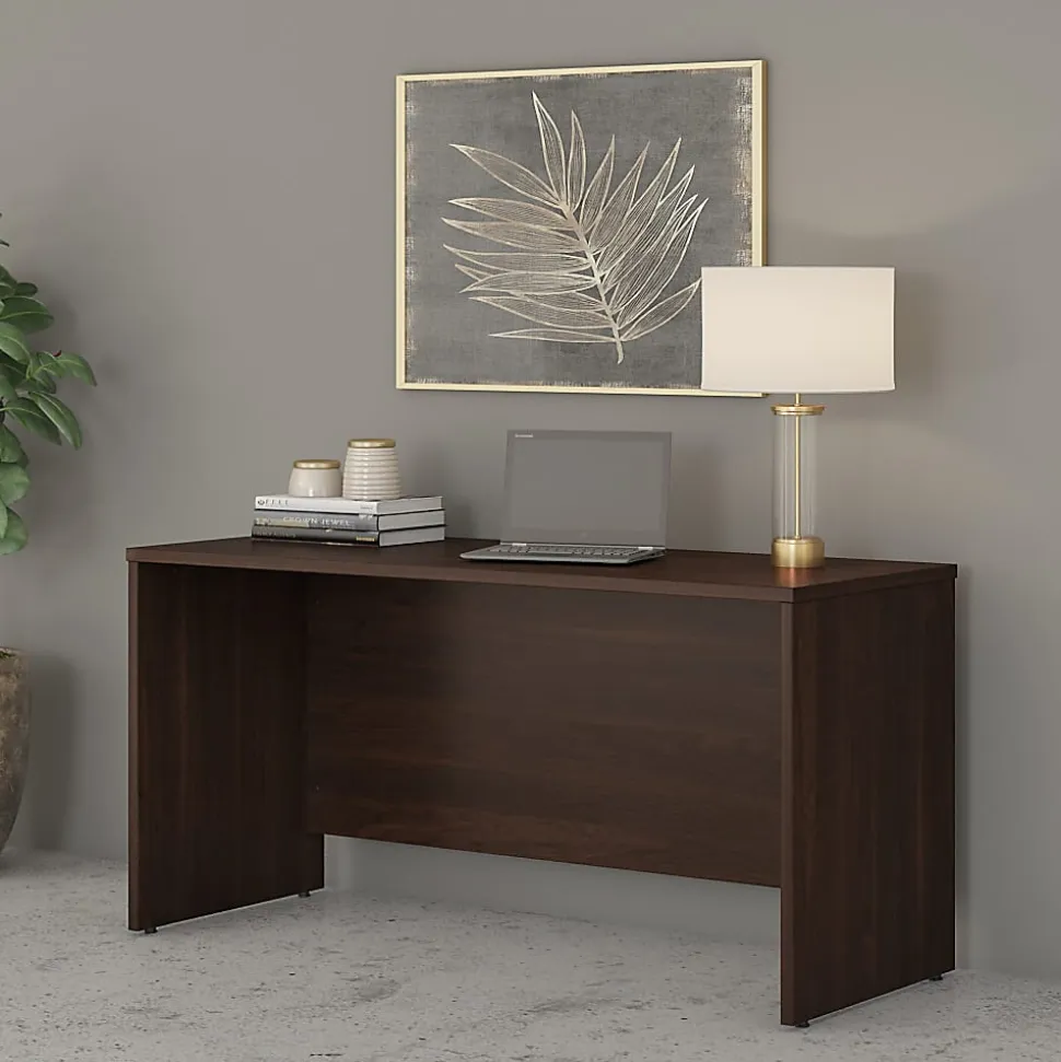 Bush Business Furniture Studio C 60"W Credenza Computer Desk, Black Walnut, Standard Delivery