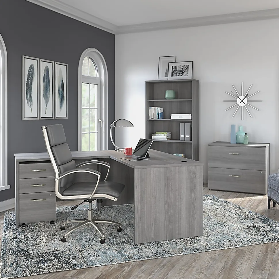Bush Business Furniture Studio C 60"W Office Computer Desk, Platinum Gray, Standard Delivery