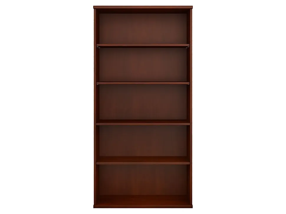 Bush Business Furniture Studio C 73"H 5-Shelf Bookcase, Hansen Cherry, Standard Delivery