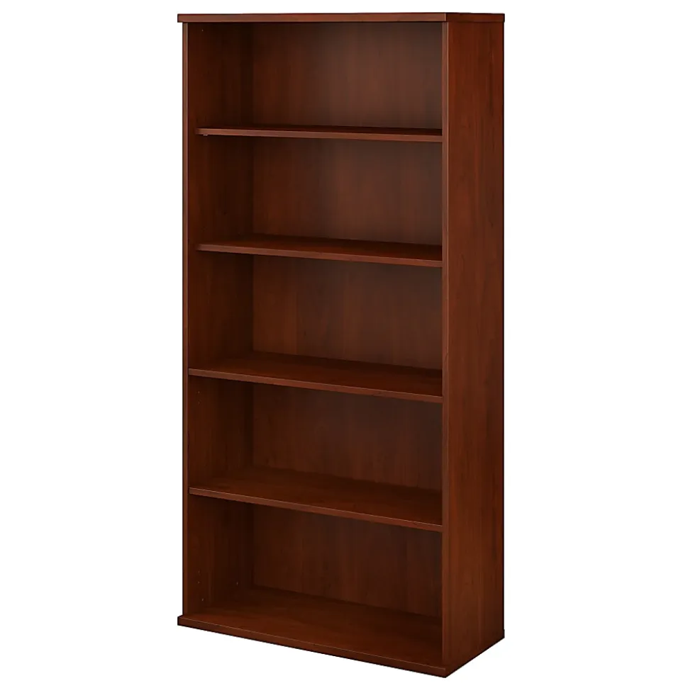 Bush Business Furniture Studio C 73"H 5-Shelf Bookcase, Hansen Cherry, Standard Delivery