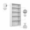 Bush Business Furniture Universal 72"H 5-Shelf Bookcase, Pure White, Standard Delivery