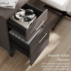 Bush Home Somerset 72W Office Desk with Drawers, Storm Gray, Standard Delivery
