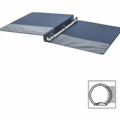 Business Source Basic Round Ring Binders, 1/2" Ring, 8 1/2" x 11", Dark Blue, Pack Of 4