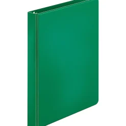 Business Source Basic Round Ring Binders, 1" Ring, 8 1/2" x 11", Green, Pack Of 4