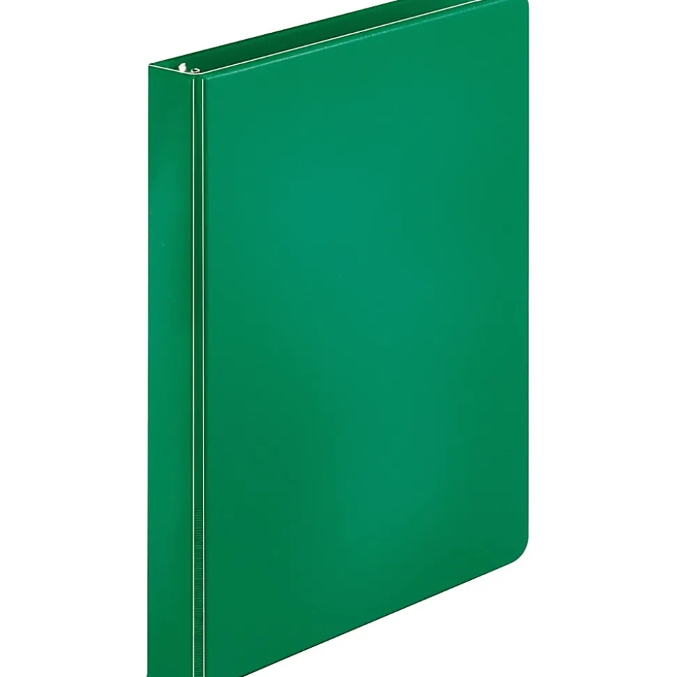 Business Source Basic Round Ring Binders, 1" Ring, 8 1/2" x 11", Green, Pack Of 4