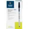 Business Source Bulk Pack Ballpoint Stick Pens - Medium Pen Point - Black - Tungsten Carbide Tip - 60 / Box