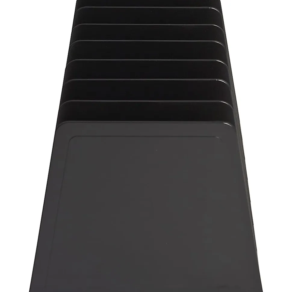 Business Source Desk Step Sorter, 4.50"H x 8.75"W x 5.50"D, Desktop, 25% Recycled, Black, Plastic