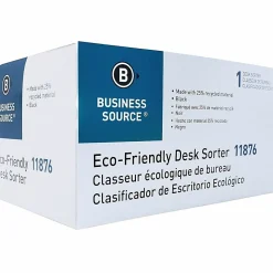 Business Source Desk Step Sorter, 4.50"H x 8.75"W x 5.50"D, Desktop, 25% Recycled, Black, Plastic