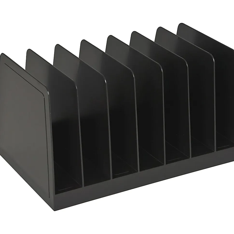Business Source Desk Step Sorter, 4.50"H x 8.75"W x 5.50"D, Desktop, 25% Recycled, Black, Plastic