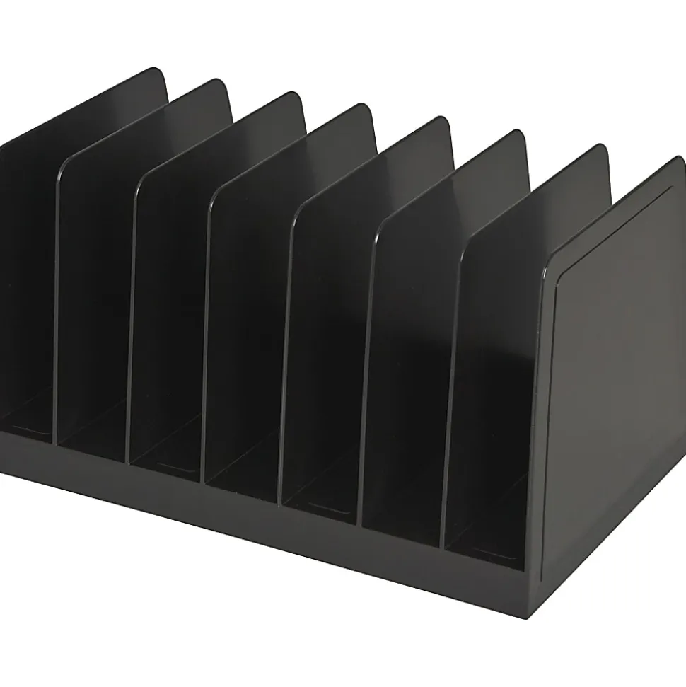 Business Source Desk Step Sorter, 4.50"H x 8.75"W x 5.50"D, Desktop, 25% Recycled, Black, Plastic