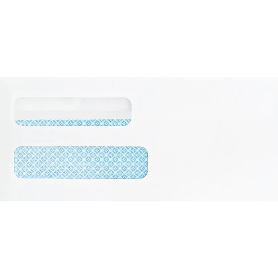 Business Source Double Window No. 8-5/8 Check Envelopes - Double Window - #8 5/8 - 8 5/8"x 3 5/8" - 24 lb - Self-sealing - White - 500 / Box - 04650