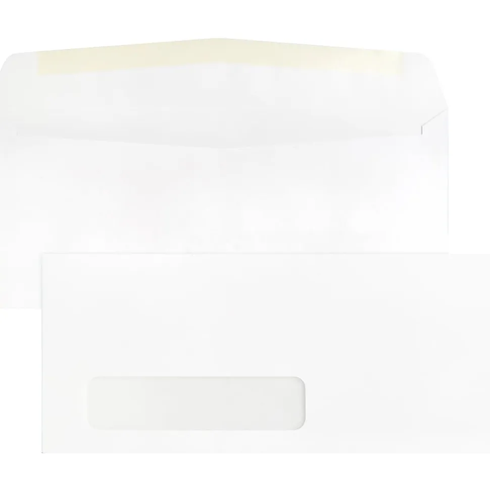 Business Source Economical No. 10 Window Envelope - Single Window - #10 - 9 1/2" Width x 4 1/8" Length - 24 lb - White - 500 / Box