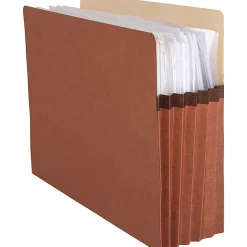 Business Source File Pocket, Letter Size, 8 1/2" x 11", 1200 Sheet Capacity, 5 1/4" Expansion, Redrope Brown, Carton Of 50