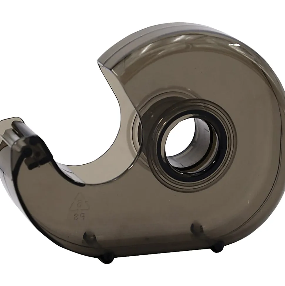 Business Source Handheld Tape Dispenser - 1" Core - Portable, Lightweight, Retractable Blade, Translucent - Plastic - Smoke - 1 Each