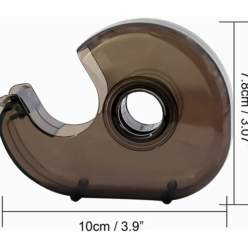 Business Source Handheld Tape Dispenser - 1" Core - Portable, Lightweight, Retractable Blade, Translucent - Plastic - Smoke - 1 Each