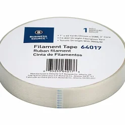 Business Source Heavy-duty Filament Tape - 60 yd Length x 1" Width - 3" Core - White - Fiberglass Filament Roll - 1 Roll
