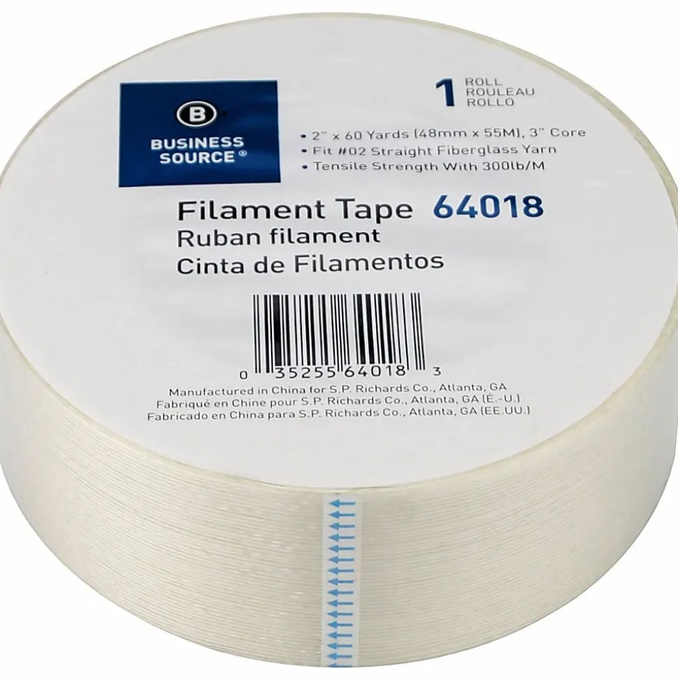 Business Source Heavy-duty Filament Tape, 2"x 60 yds., White
