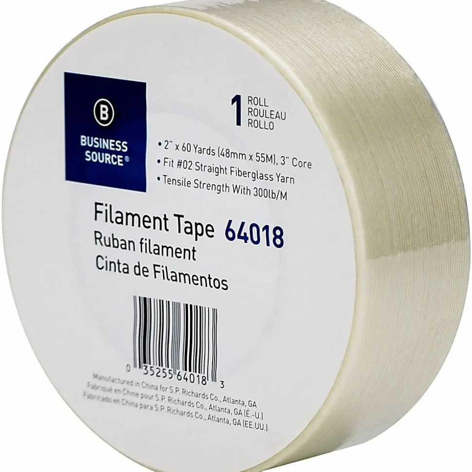 Business Source Heavy-duty Filament Tape, 2"x 60 yds., White