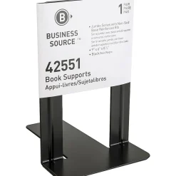 Business Source Heavy-gauge Steel Book Supports - 8.50"x9"x 6" Depth - Desktop - Non-skid Base, Scratch Resistant, Stain Resistant - 42551
