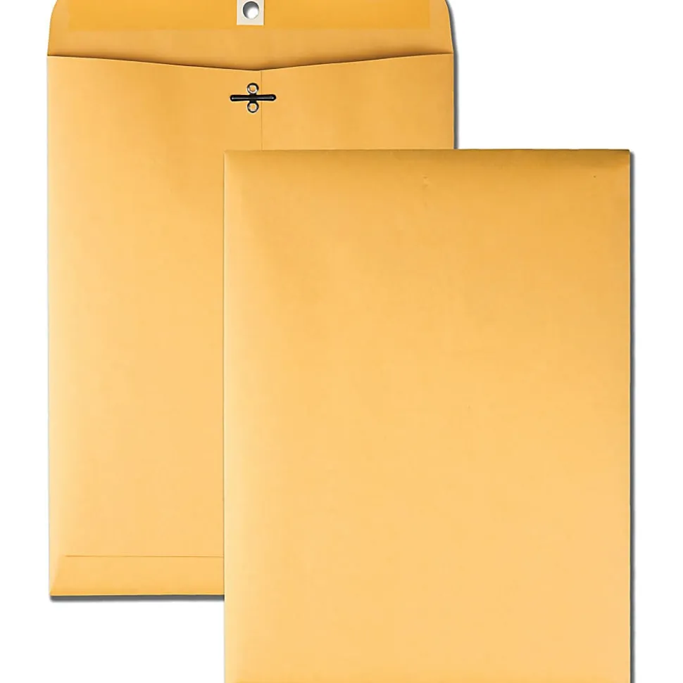 Business Source Kraft Envelopes - Clasp - #90 - 9" Width x 12" Length - 32 lb - Clasp - Brown Kraft - Kraft - 100 / Box