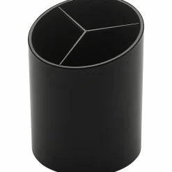 Business Source Large 3-Compartment Plastic Pencil Cup, 3